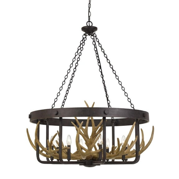 Cal Lighting Angelo 60W X 8 Metal Antler Chandelier