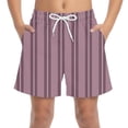thumbnail image 2 of Boys Play Shorts, Striped Athletic Running Gym Shorts for Kids with Elastic Waistband & Pockets, Wine Color, Sizes 4T-14,Size 14-15T, 2 of 8