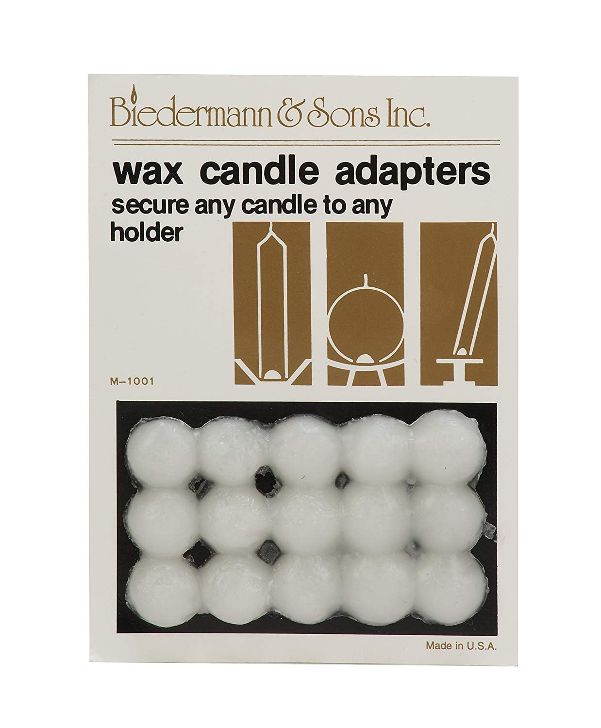 12 Pack Biedermann & Sons Wax Candle Adapters M1001C 
