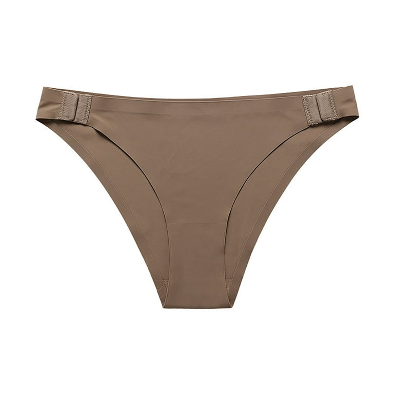 HUPOM Period Thong Underwear For Women Girls Underwear Briefs Activewear  None Elastic Waist Brown L 