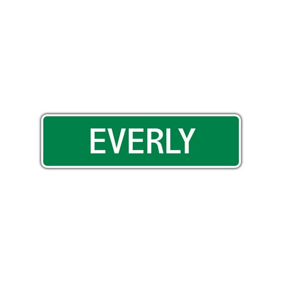 Everly Girls Children Name Letter Printed Plaque Decoration Indoor Outdoor Unique Label Wall Novelty Aluminum Metal Sign 4"x13.5"