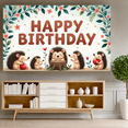 thumbnail image 7 of Floral Design Happy Birthday Party Hedgehog Banner Animal Theme for Kids Party Event Celebration Indoor Decoration, 7 of 7