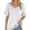 White, variant on Graphic Tees for Women T-Shirts Women's V Neck Pocket Tee With Rolled Short Sleeve Loose Top Silver L