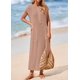 thumbnail image 4 of Vestido de verano KIRUNDO Vestido largo Henley de punto acanalado caqui, 4 of 9