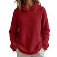 thumbnail image 5 of fatyb Sherpa Pullover Womens Fuzzy Fleece Hoodies Casual Long Sleeve Double Fleece Hooded Sweatshirt, 5 of 7