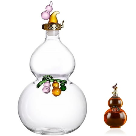 

HOMEMAXS Glass Gourd Shaped Wine Bottle Creative Gourd Bottle Delicate Drinking Container