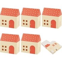 30PCS House Shaped Gift Boxes 4.3x2.55x2.75 inch Dark Orange Kraft Paper Candy Boxes Gift Bag Bakery Boxes for Gift Giving Holiday Wedding Baby Shower Party Favor colorful DIY