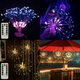 thumbnail image 2 of 200 LED Wire Starburst Light Firework Garden Lights Waterproof Hanging Chandelier LightOutdoor Gazebo Christmas Decorations, 2 of 9
