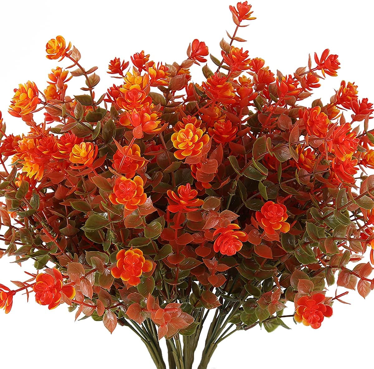 RECUTMS 8 Bundles Artificial Fall Flowers Faux Autumn Plants for