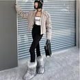 thumbnail image 3 of Women's Warm Faux Fur Boots Furry Short Snow Boots, Mid-Calf Flat Shoes for Outdoor Wear, 3 of 12