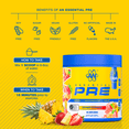 thumbnail image 3 of AN Supps Essential PRE Workout Powder Pineapple Strawberry, 200mg Caffeine, No Sugar, Vegan, Gluten & Soy Free, Chiquita® Natural Flavor, Pre-Workout Energy Drink – 30 Servings, 3 of 7