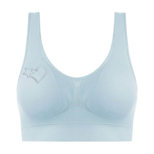 Women's Adjustable Ribbed Bra - Wireless Seamless Bralette | Lightweight Full Coverage with Wide Straps for Large Bust Support