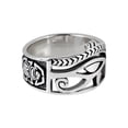 thumbnail image 2 of AeraVida Trendy Ancient Egyptian Heiroglyphs and Art Eye of Horus ANKH Cross Sterling Silver Ring Unique History Stylish Casual Wear Unisex Jewelry Gifts, 2 of 3