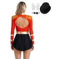 thumbnail image 2 of XUNZOO Femmes 4 Pcs Justaucorps Robe de Maître de Piste de Cirque Tenue Carnaval Cosplay Dompteuse de Lions Justaucorps Robe C Rouge TTG, 2 of 6
