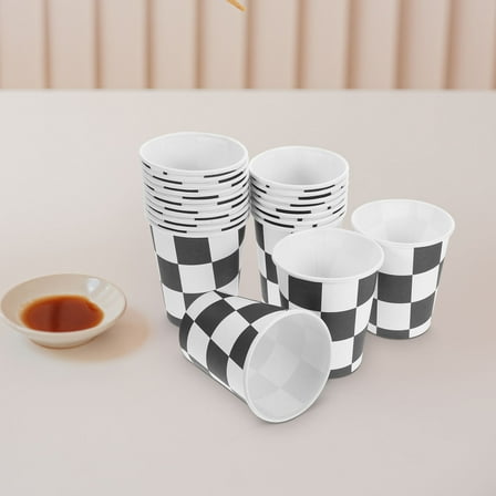 PENIKOKO Racing Party Disposable Cup Checkered Paper 20Pcs 8.3x7.3x7.3in