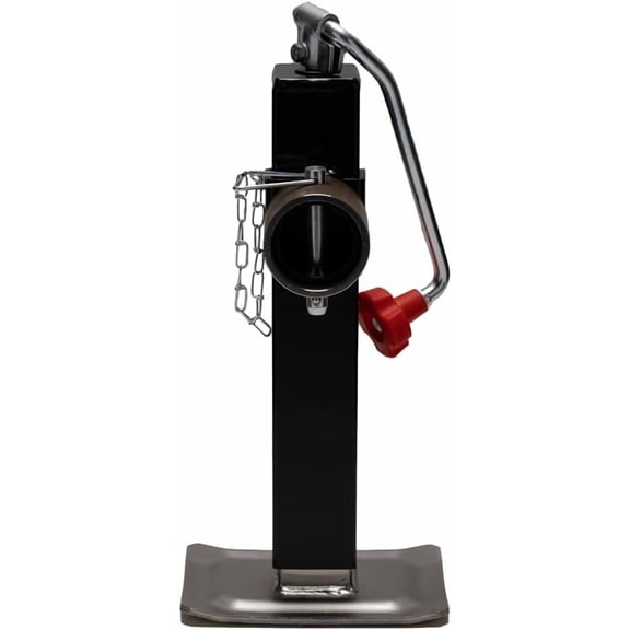 Bastion Distribution Weld On Tube Mount Top-Wind Jack | Fixed Leg | 7000lb Lift & 8000lb Load | Round Tubular Swivel | Utility, Horse, & Yacht Trailers | 11.4" to 21.4" Height | BD-TW-8000-SQ