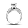 thumbnail image 2 of 10kt White Gold Womens Princess Diamond Cluster Bridal Wedding Engagement Ring 1/2 Cttw - Size 7.5, 2 of 4