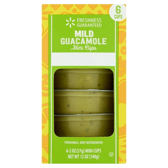 Freshness Guaranteed Mild Guacamole Mini Cups, 12 oz Box, 6 Count