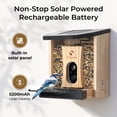 thumbnail image 5 of TT Nature Smart Bird Feeder with Camera Solar Powered, AI Identify 10000+ Birds, Weatherproof , Eco-friendly Wooden, Ideal Gift for Bird Lovers, 5 of 10