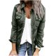 thumbnail image 1 of Chaqueta casual de moda para mujer con abrigo de costura de mezclilla con bolsillo de solapa Fridja po953, 1 of 4
