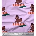 thumbnail image 1 of Soimoi Velvet Fabric Horse Kids Decor Fabric Printed Yard 58 Inch Wide, 1 of 3