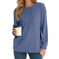 thumbnail image 3 of Fantaslook Crewneck Sweatshirts for Women Casual Long Sleeve Shirts Tunic Tops Pullover with Pocket, 3 of 9