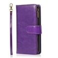 thumbnail image 6 of Allytechgroup iPhone 16 Wallet Case, 9 Cards Holder Zipper Wallet Case for Women Men Shockproof Hand Strap Full Protective Flip Stand Case Cover for Apple iPhone 16, Purple, 6 of 8