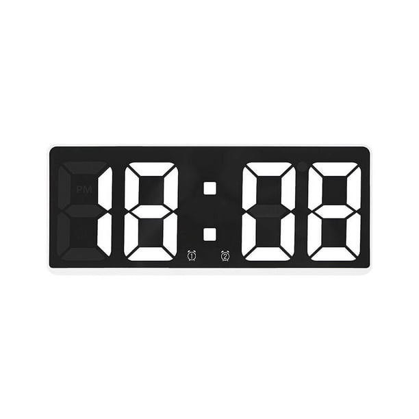 Reloj de pared digital inteligente grande Control de aplicación Hora/Fecha/Activación de sonido y función de cuenta regresiva Brillo continuo y volumen Despertador con función de repetición - Concha n