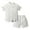 White, variant on Toddler Boys Girls Short Sleeve Cotton Linen Band Collar Button Down T-Shirt and Shorts Set, Summer Casual Hawaii Beach Holiday Solid Color Outfit