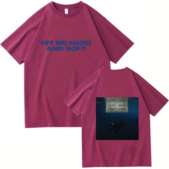 ZIORGSHF Billie Eilish Hit Me Hard And Soft Billie T-Shirt Crew Neck Short Sleeve T-Shirt Fan Gift