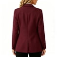 thumbnail image 4 of yeiolnoer Women's Blazers Business Casual Long Sleeve Shirts Button Front Suit Jacket with Pocket for Office(Wine,3X-Large), 4 of 7