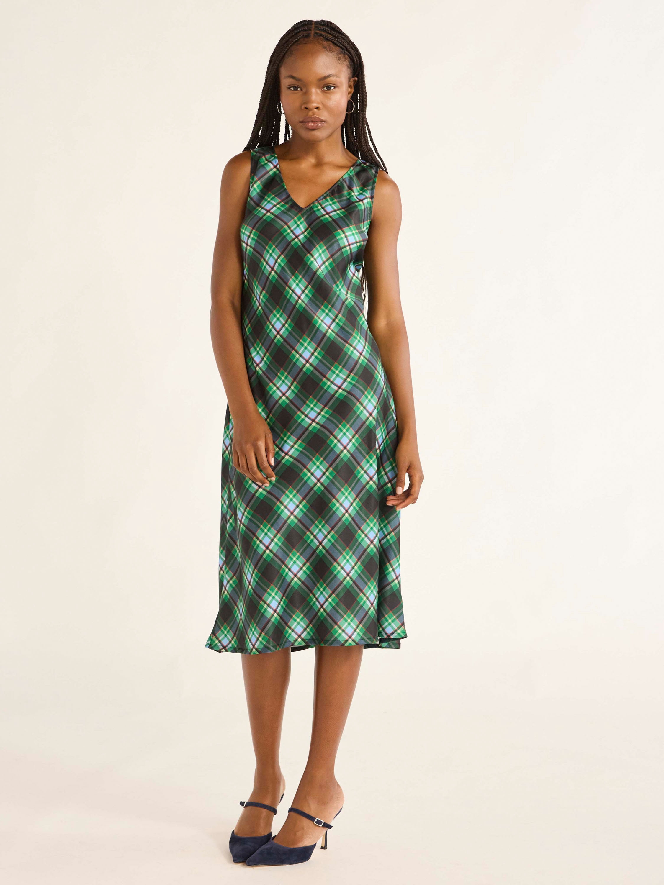 Free Assembly Women's and Women's Plus Sleeveless Satin Midi Dress, Sizes XS-4X