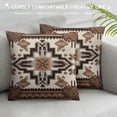 thumbnail image 3 of COMIO  American Southwest Aztec Throw Pillow Cover Geometric Diamond Square Triangle Collage Patchwork Grain Brown Pillow Case Decorative Men Women Boy Girl Room Cushion Cover, 3 of 5
