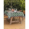 thumbnail image 3 of Outdoor Tablecloth with Umbrella Hole for Patio/Picnic/Party/Camping, Farmhouse Flowers Waterproof Table Cloth Rectangle Table Cover Washable, Ethnic Retro Abstract Pattern Lattice (54"x 80"), 3 of 8