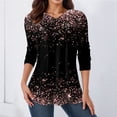 thumbnail image 3 of Gibobby Blusas Elegantes Para Mujer Blusas de manga larga para mujer, blusas con botones y cuello en V fruncidas, camisas informales holgadas para salir, camisetas, ropa（Rosa， L), 3 of 4