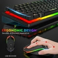 thumbnail image 3 of CHUANK Wireless Keyboard and Mouse  87 Keys Mechanical Feel Keyboard Mice Combo  Anti-Ghosting Ergonomic Rechargeable W/ 2.4G Wireless Receiver  RGB LED Backlight for Windows Computer PC, 3 of 9
