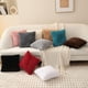 thumbnail image 2 of Funda de almohada de felpa de conejo de imitación con tiras verticales de color sólido, funda de cojín sencilla de un solo lado para sofá o dormitorio, 2 of 6