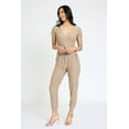 thumbnail image 3 of Solid Short Sleeve Surplice Jogger Jumpsuit | 5 Colors | S-3X, 3 of 29