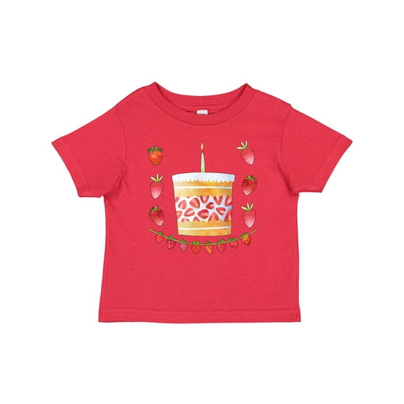 Inktastic Strawberry First Birthday Cake Boys or Girls Baby T-Shirt