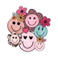 thumbnail image 2 of Smiling Face Print Short Sleeve T-shirt, Casual Crew Neck Top For Spring & Summer, Women's Clothing, 2 of 7
