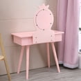 thumbnail image 4 of Ktaxon Kids Vanity Wooden Makeup Table Set for Girls Princess Pretend Beauty Make Up Dressing Play Set Child Vanity Desk Pink, 4 of 7