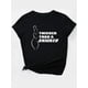 thumbnail image 4 of Camiseta informal de manga corta y cuello redondo para mujer, de punto de algodón con elasticidad media, con el lema "Más dulce que un dulce", estampado gráfico para primavera/verano/otoño. Camisetas, 4 of 7