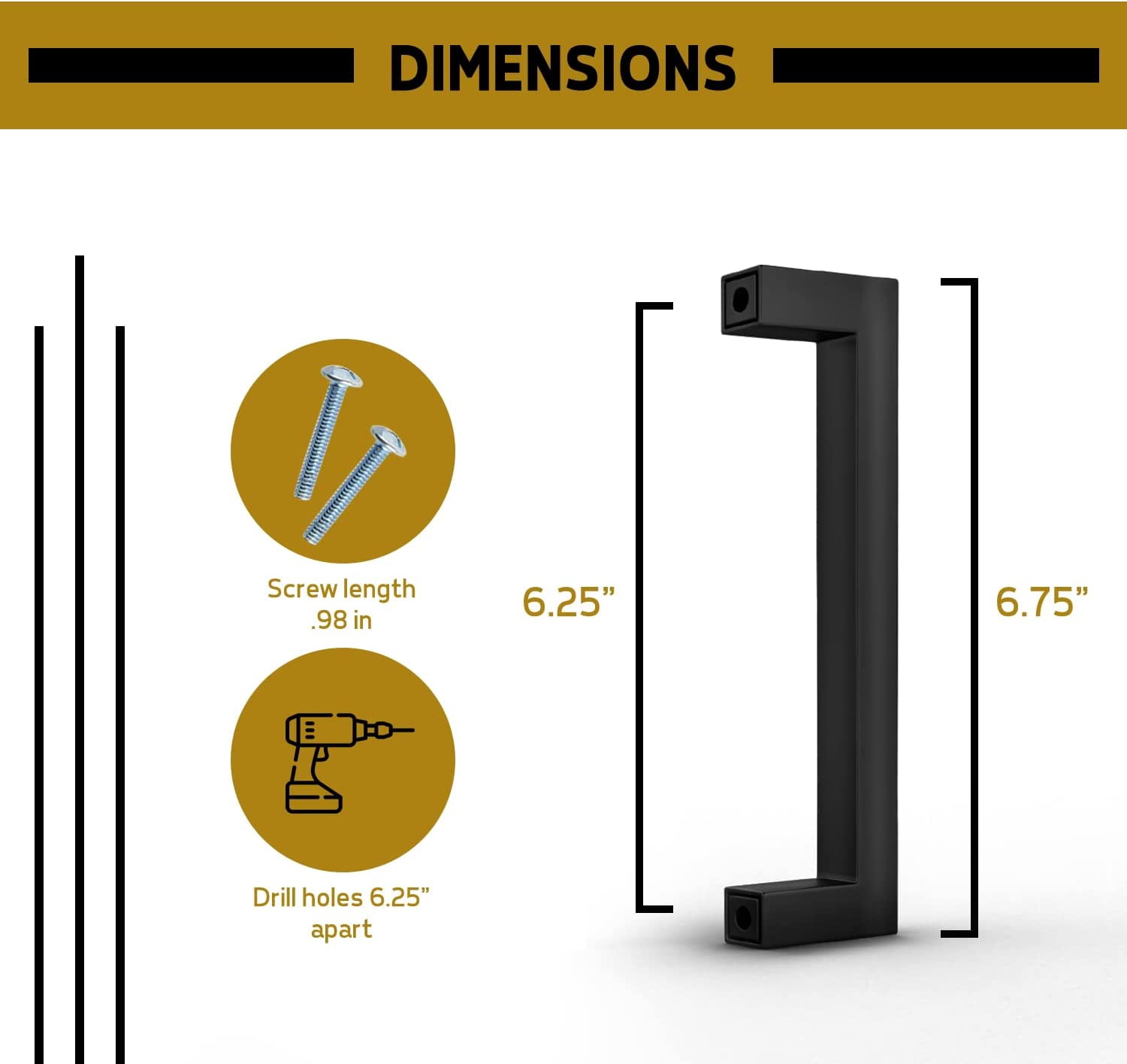 Mega Handles / Cabinet Pulls 6.75 Inch / Stainless Steel Cabinet Handle Pulls / Matte Black / 12 pack