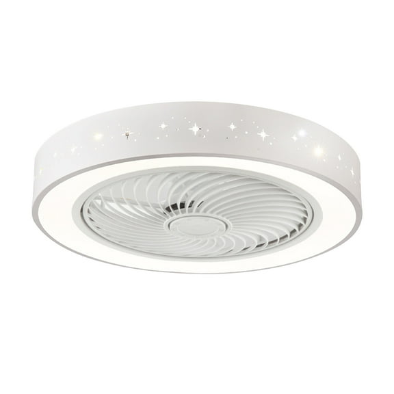 Bladeless Ceiling Fan with Light Remote, Smart LED Ceiling Fans with App Control, Modern Low Profile Dimmable Light Ceiling Fan for Bedroom Living Room