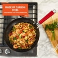 thumbnail image 3 of Imusa USA Inch, Red PAN-10046 12" Nonstick Carbon Steel Wok, Handle, 3 of 7