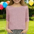thumbnail image 2 of FAWUUDO Girls Short Sleeve Sequin Shirts Party Glitter Sparkly Tops Blouse, 2 of 8