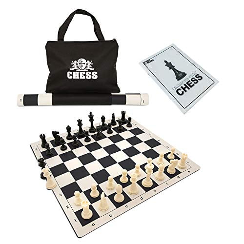 WE Games Best Value Tournament Chess Set 20 inch Vinyl Chessboard