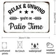 thumbnail image 3 of Funny Patio Metal Tin Sign Relax Unwind You're on Patio Time Outdoor Tin Signs Home Patio Decorations for Farmhouse Bar Coffee Shop Porch Backyard Decor Sign Gifts 8x12 Inch, louit-kil5, 3 of 4