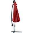 thumbnail image 3 of Global Industrial Cantilever Umbrella w/ Crank, Tilt & Cross Brace, Olefin Fabric, 10'W, Red, 3 of 6