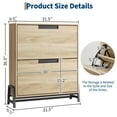 thumbnail image 2 of GloryStar Shoe Organizer Cabinet with Metal Legs, 2 Flip Drawer Narrow Storage Rack for Entryway, Hallway, or Living Room, 2 of 9